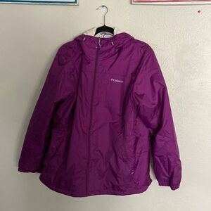 Columbia Wind jacket with lined with inner Sherpa Sz 1X purple Tags on